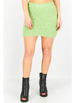 اشتري Women Textured Knitted Mini Skirt, Light Green في الامارات