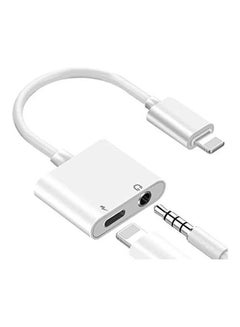 Buy Apple MFi Certified for iPhone Adapter&Splitter 2 in 1 Lightning to 3.5mm Headphone Jack Audio+Charge Cable Compatible with iPhone 11/11 Pro/XS/XR/X 8 7/iPad Support Sync Data+Music Control White in Saudi Arabia