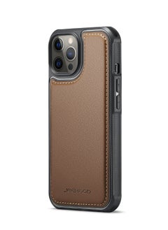 Buy CaseMe Phone Case Compatible with iPhone 13 Pro MAX Luxury PU Leather Back Cover Cover Compatible with iPhone 13 Pro MAX - Brown in Egypt