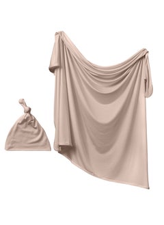 Buy Stretchy Bamboo Spandex Swaddle & Hat- Mocha in UAE