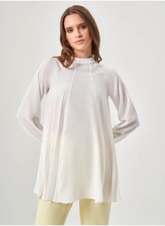 Buy High Neck Pleated Tunic Top in UAE