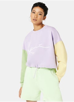 Buy Colourblock Cropped Sweatshirt in Saudi Arabia