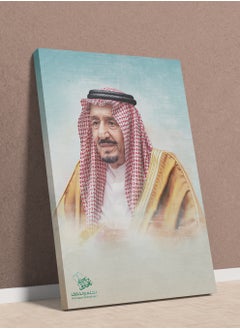 Buy Canvas Wall Art Stretched Over Wooden Frame with King Salman Painting For Saudi National Day in Saudi Arabia