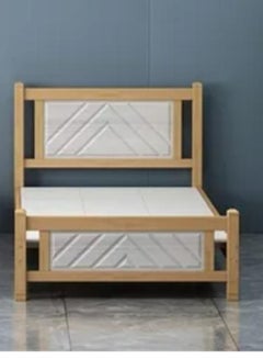 Buy Modern Wooden Bed without mattress Double Size 120x190 Cm in UAE
