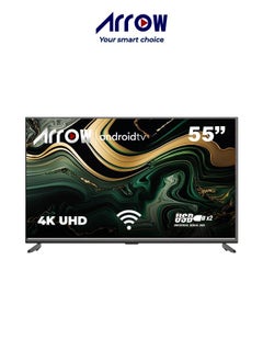 Buy 55 Inch 4K Smart LED TV, Android 9 with WiFi, UHD 3840x2160 Resolution, 16:9 Aspect Ratio, 2 HDMI & 2 USB Ports, 5000:1 Contrast Ratio | Model Name: RO-55LYS in Saudi Arabia