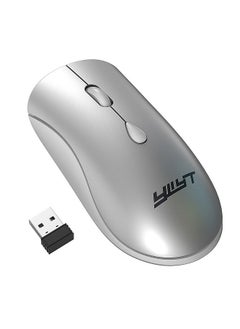 Buy G864 2.4G Wireless Mouse Ergonomic Design 3-gear Adjustable DPI Built-in 500mAh Rechargeable Lithium Battery Silver in Saudi Arabia