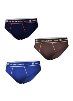 Buy Premium 100% Organic Cotton Softest Super Combed Men's Underwear Briefs Vibrant Colors Pack of 3 in UAE