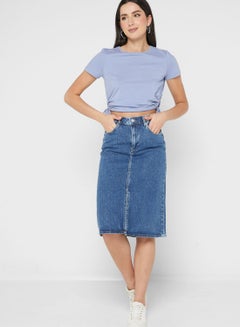 Buy Denim Midi Skirt in UAE