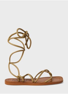 اشتري Faux Leather Strappy Sandals في السعودية