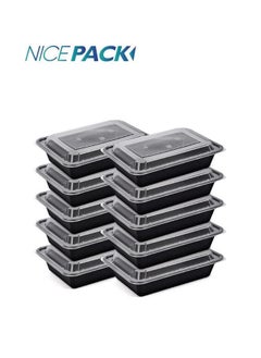 Buy Microwave Containers 28Oz With Lids 1 Compartment Plastic Food Storage Containers Lunch Pack Of 10 in UAE