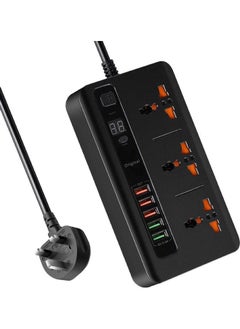 Buy Smart Timer Power Strip with 3 AC Outlets and 5 USB Ports Black in Saudi Arabia