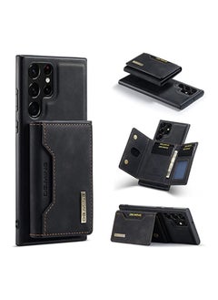 Buy Protector for Samsung Galaxy S23 Ultra Wallet Case 2 in1 Detachable Leather Wallet Back Cover for Samsung Galaxy S23 Ultra Magnetic Wallet Protective Guard Shell with Stand + Card Holder Black in Saudi Arabia