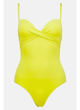 Buy Women Swimwear Plain One Piece, Lime in UAE