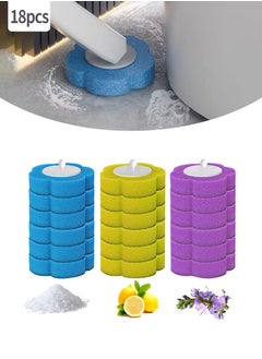 اشتري 18 Disposable Toilet Brush Replacement Brush Heads, Three Scented Replacement Sponge Brush Heads for Bathroom Toilet Cleaning, Hangable Toilet Brush, Safe and Hygienic for More Peace of Mind(Only applicable to the same toilet brush in our store, please read carefully) في الامارات