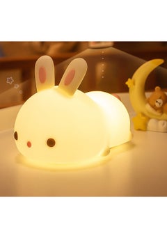 اشتري Bunny Baby Night Light Kids Lamp, Rabbit Silicone Nightlight, Pat Lights, Birthday Gifts, Children's Gifts, Hand Gifts, USB Chargeable Battery Light, Bedroom Sleep Decoration Nightlight, Decor Gifts في الامارات