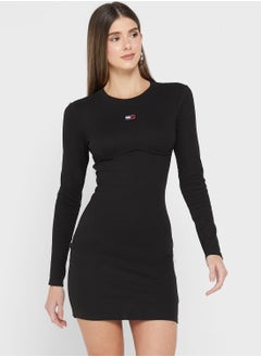 Buy Knitted Logo Detail Dress in UAE