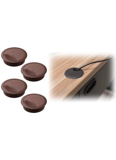 Buy Set Of 4 Cable Cover For Table 60Mm Dark Brown Desk Cord Grommets Wire Cable Hole Cover For Office Pc Desk Cable Cord Cover Black in UAE