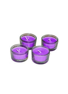 Buy Heat Resistant Glass Base Scented Candle 4 Pieces in Egypt