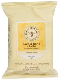 Buy BURT'S BEES BABY Face & Hand Cloths-30 Pre-moistened Cloths in UAE