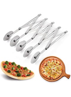 Buy 5 Wheel Pastry Cutter, Stainless Pizza Slicer, Expandable Pizza Slicer Multi-Round Pastry Knife Baking Cutter Roller Cookie Dough Cutter Divider in Saudi Arabia