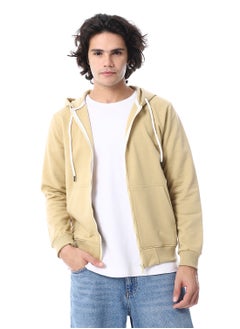 اشتري Front Zipper Winter Zip Through Sweatshirt_ Beige في مصر