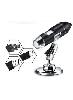 Buy USB Digital Microscope 40X to 1000X, 8 LED Magnification Endoscope Camera with Carrying Case & Metal Stand, Compatible for Android Windows 7 8 10 11 Linux Mac in UAE