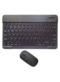 اشتري Arabic and English Bluetooth Keyboard and Mouse Combo, Ultra-Slim Portable Compact Wireless Mouse Keyboard Set for IOS Android Windows Tablet Phone iPhone iPad Pro Air Mini في الامارات