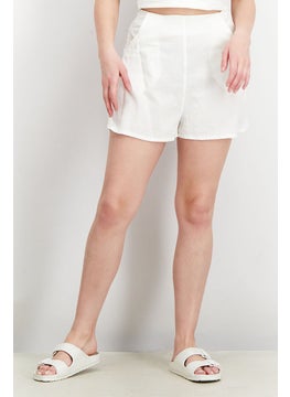 Buy Women Solid Basic Shorts, White in Saudi Arabia