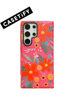 Buy Samsung Galaxy S24 Ultra Case - 'Tropical Bloom' - Vibrant Red Floral Series in UAE