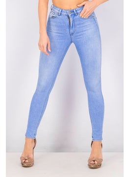 Buy Women Regular Fit Stretchable Jeans, Blue in Saudi Arabia