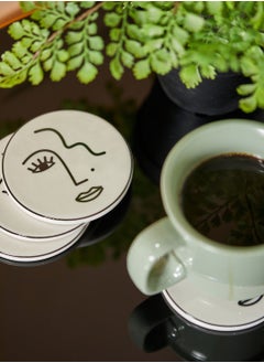 Buy 4 Pack Abstract Face Coasters in UAE