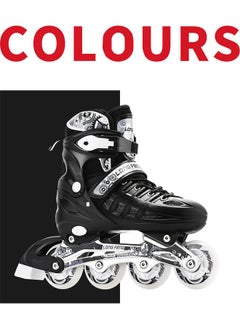 Buy Skates Adjustable Inline/Roller Skates for Kids and Youth with Full Light Up Wheels Camo Outdoor Roller Blades Skates for Girls and Boys Beginner(M) in Saudi Arabia
