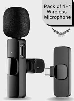 Buy Lavalier Wireless Microphone Clip-on Microphone for Live Streaming Tiktok Youtube Compatible with Android Type C Devices in UAE