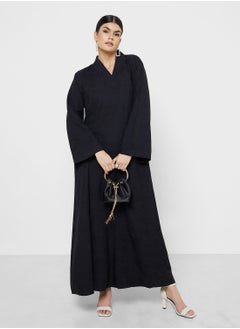 Buy Textured Abaya With Sheila in UAE