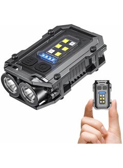 Buy Mini Keychain EDC Flashlight Rechargeable, 1000 High Lumens Super Bright Flash Lights Small Portable Tactical Pocket Torch with Magnet & Clip, 8 Modes,USB C Ipx65 Waterproof in Saudi Arabia