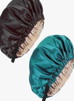 Buy Oasisgalore 2pcs Satin Sleep Cap Silk Bonnet Satin Hair Bonnet for Women Girls All Hair in UAE