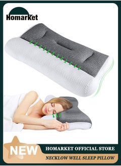 Buy Super Ergonomic Pillow,Adjustable Orthopedic Correction Repair Traction Contour Bed Pillow Neck and Shoulder Pain Pillow with Pillowcase for All Sleeping Positions in UAE