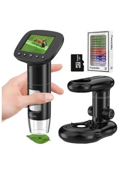 Buy Kids Microscope Including 32GB SD Card and 12 Dspecimens Handheld Digital Microscope with 2 IPS Screen Take Pictures Videos Download to PC Mac 1000X Pocket Microscope in Saudi Arabia