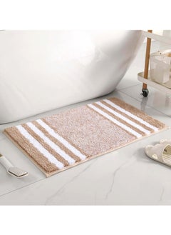 اشتري Bathroom Rugs Bath Mat 50x80cm Non Slip Fluffy Soft Plush Microfiber Shower Carpet Rug Machine Washable Quick Dry Ultra Bath Mats for Tub Bathroom and Shower Beige. في الامارات