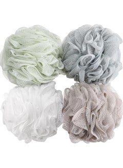 Buy 4-Piece Loofah Bath Sponge Puff Set  (60g/pcs)Mesh Bath Sponge Loofah 13cm in Saudi Arabia