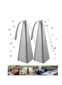 اشتري Fly Repellent Fan, Eco-Friendly Fly Insect Mosquito Repellent Fan, Keep Flies Bugs away from Food for Outdoor Table, Lightweight Portable, Camping Meal Home Hotel Restaurant (Silver 2 PCS) في الامارات