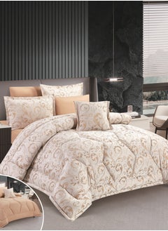 Buy Jacquard comforter set from Horse with a durable and soft fabric 4 pieces Single size in Saudi Arabia