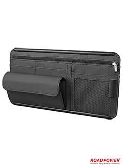 Buy Car Sun Visor Organizer Auto Car Visor Pocket and Interior Accessories Car Storage Organizer with Multi-Pocket Net Zippers Black in UAE