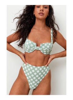 Buy Polka Dot Print Underwired Bikini Top in UAE