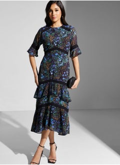 Buy High Neck Ruffle Dress in UAE