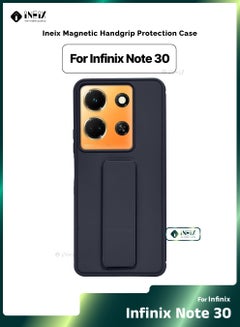 Buy 3-in-1 Magnetic Wrist Strap Hand Grip Stand Back Case Cover for Infinix Note 30-Navy Blue in Saudi Arabia