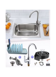 Buy 1 mm kitchen sink, 62 cm, 45 cm, with mixer, cup washer, dish holder, and drainer in Egypt