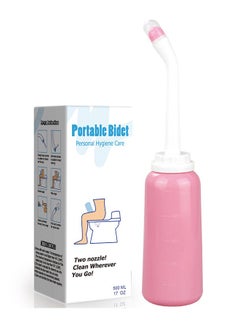 Buy 500ML Portable Travel Bidet with Bag Handheld Bidet Sprayer for Personal Hygiene,Pregnant Women Cleansing, Postpartum Clean,Hemorrhoid Treatment,and Baby (Pink Color) in UAE