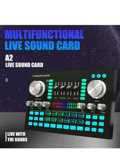 Buy Audio Mixer Professional Live Sound Card Studio Record Soundcard Bluetooth Microphone Mixer Voice Changer Live Streaming Audio Sound Mixer for Streaming Podcasting Gaming in UAE