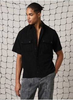 اشتري Black Shirt for Men, Stylish Casual Essential في الامارات